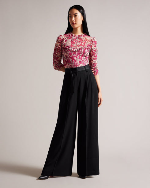 ELIZIIE-Trousers-Wide Leg Trouser With Pleat Detail- Ted Baker Romania